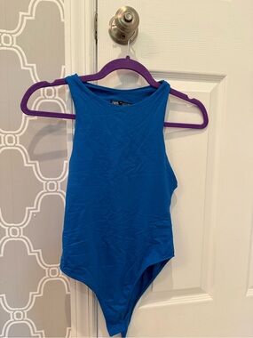 Zara Bright Blue Crewneck bodysuit